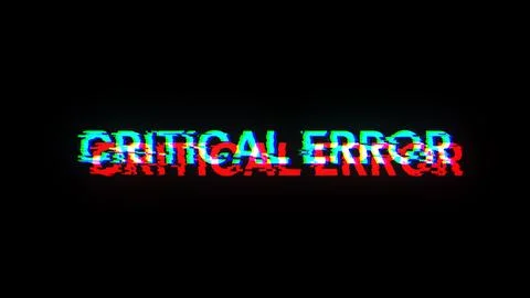 3D rendering critical error text with screen effects of technological glitche Stock Illustration