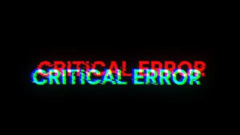 3D rendering critical error text with screen effects of technological glitche Stock Illustration