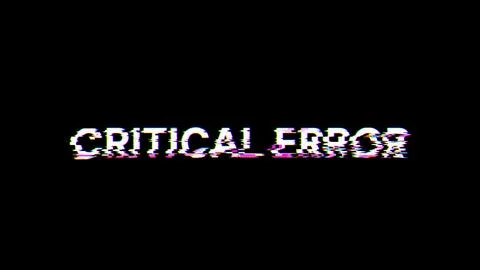 3D rendering critical error text with screen effects of technological glitche Stock Illustration