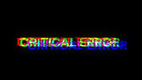 3D rendering critical error text with screen effects of technological glitche 库存插图