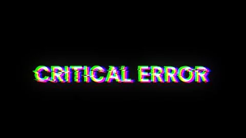 3D rendering critical error text with screen effects of technological glitche Illustrazione stock
