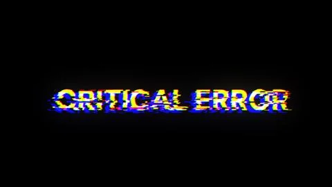 3D rendering critical error text with screen effects of technological glitche Stock-Illustration