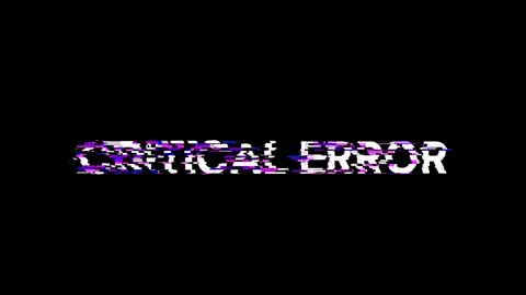 3D rendering critical error text with screen effects of technological glitche Stock-Illustration