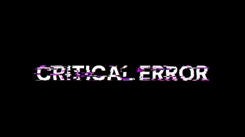 3D rendering critical error text with screen effects of technological glitche Illustrazione stock