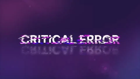 3D rendering critical error text with screen effects of technological glitche Stock Illustration