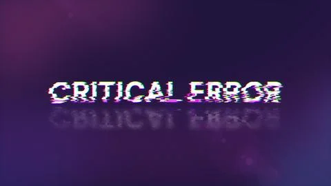 3D rendering critical error text with screen effects of technological glitche Stock Illustration