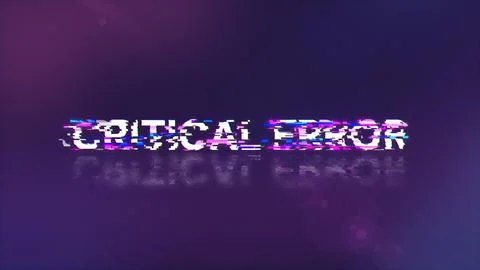3D rendering critical error text with screen effects of technological glitche Stock-Illustration