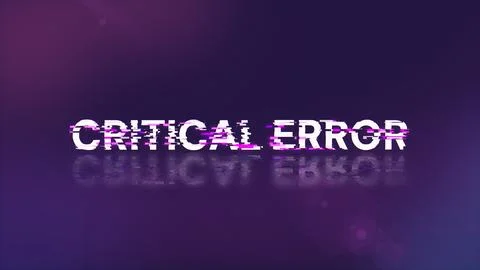 3D rendering critical error text with screen effects of technological glitche Stock Illustration