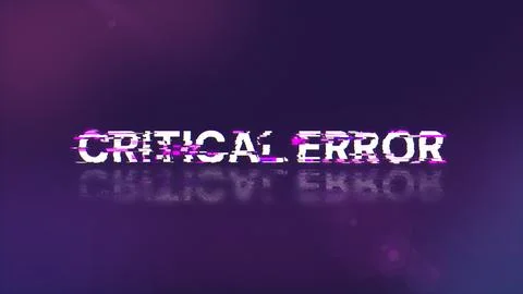 3D rendering critical error text with screen effects of technological glitche Stock Illustration