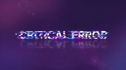 3D rendering critical error text with screen effects of technological glitche Stock Illustration
