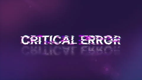 3D rendering critical error text with screen effects of technological glitche Stock Illustration
