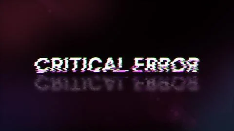 3D rendering critical error text with screen effects of technological glitche Stock-Illustration