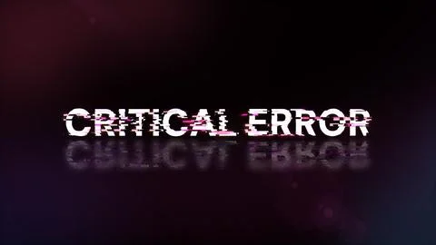3D rendering critical error text with screen effects of technological glitche Illustrazione stock