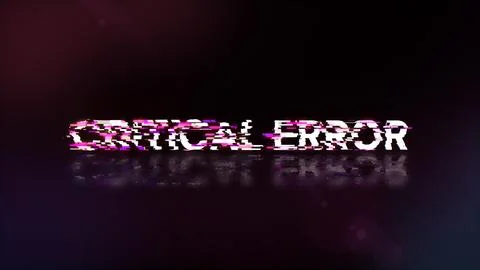 3D rendering critical error text with screen effects of technological glitche Stock Illustration