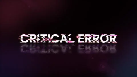 3D rendering critical error text with screen effects of technological glitche Stock Illustration