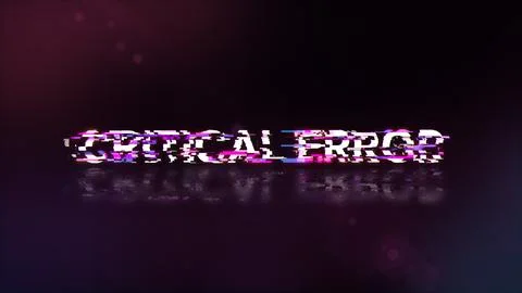 3D rendering critical error text with screen effects of technological glitche Stock Illustration