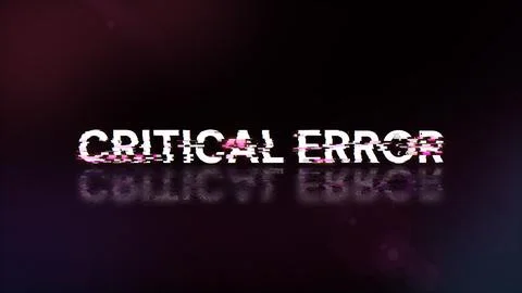 3D rendering critical error text with screen effects of technological glitche Stock Illustration