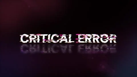 3D rendering critical error text with screen effects of technological glitche Stock Illustration