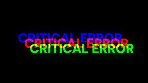 3D rendering critical error text with screen effects of technological glitche Stock Illustration