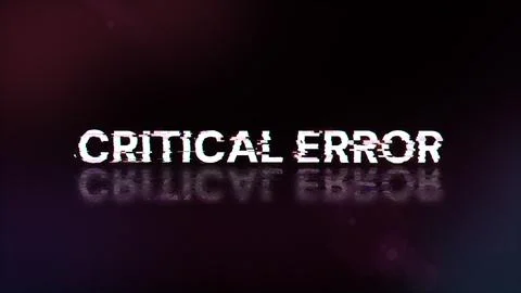 3D rendering critical error text with screen effects of technological glitche Stock Illustration