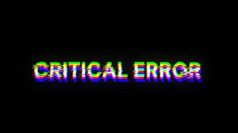 3D rendering critical error text with screen effects of technological glitche Stock Illustration