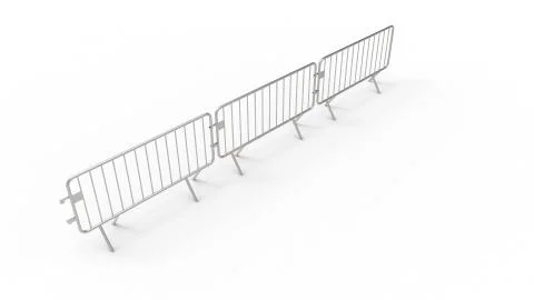 3d rendering of a crowd control fence isolated in white background Stock Illustration