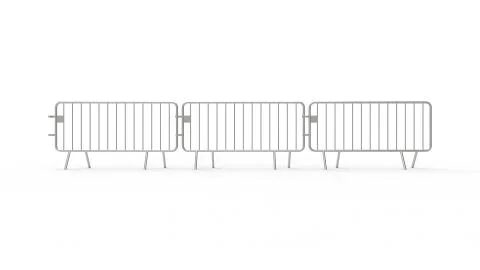 3d rendering of a crowd control fence isolated in white background Stock Illustration