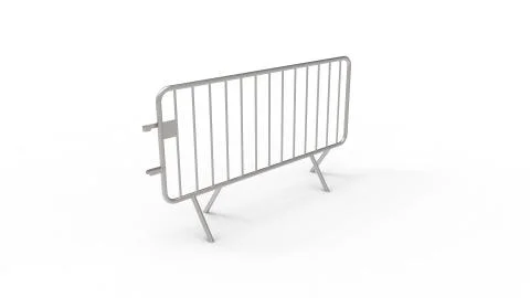 3d rendering of a crowd control fence isolated in white background Stock Illustration