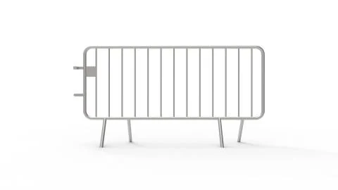 3d rendering of a crowd control fence isolated in white background Stock Illustration