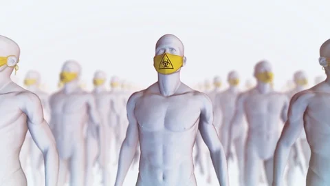 3D Rendering crowd Outbreak medical animation Coronavirus COVID 19 medical Stock Footage 128566903