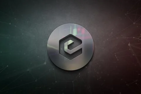 3D rendering cryptocurrency coin on colorful background, cryptocurrency conce Stock Illustration