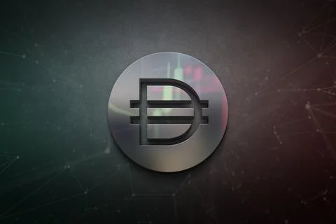 3D rendering cryptocurrency coin on colorful background, cryptocurrency conce Stock Illustration