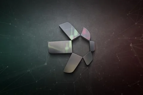3D rendering cryptocurrency coin on colorful background, cryptocurrency conce Stock Illustration