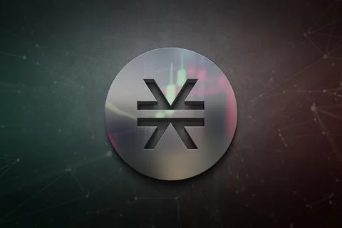 3D rendering cryptocurrency coin on colorful background, cryptocurrency conce Illustrazione stock
