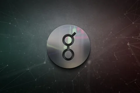 3D rendering cryptocurrency coin on colorful background, cryptocurrency conce Stock Illustration