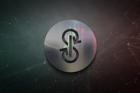 3D rendering cryptocurrency coin on colorful background, cryptocurrency conce Stock Illustration