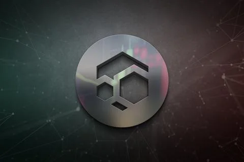 3D rendering cryptocurrency coin on colorful background, cryptocurrency conce Stock Illustration