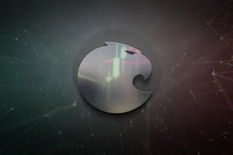 3D rendering cryptocurrency coin on colorful background, cryptocurrency conce Stock Illustration