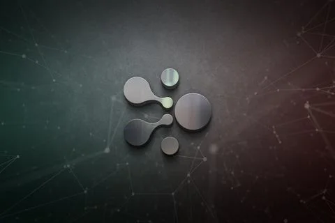 3D rendering cryptocurrency coin on colorful background, cryptocurrency conce Stock Illustration