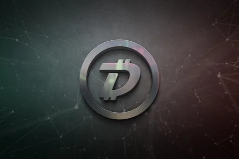 3D rendering cryptocurrency coin on colorful background, cryptocurrency conce Stock Illustration