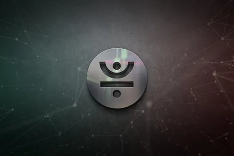 3D rendering cryptocurrency coin on colorful background, cryptocurrency conce Illustrazione stock