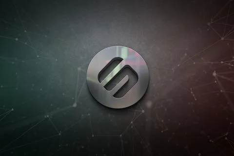 3D rendering cryptocurrency coin on colorful background, cryptocurrency conce Stock Illustration