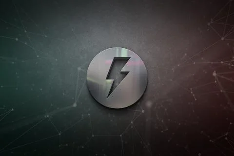 3D rendering cryptocurrency coin on colorful background, cryptocurrency conce Stock Illustration