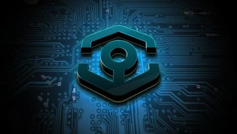 3D rendering cryptocurrency coin on colorful background, cryptocurrency conce Stock Illustration