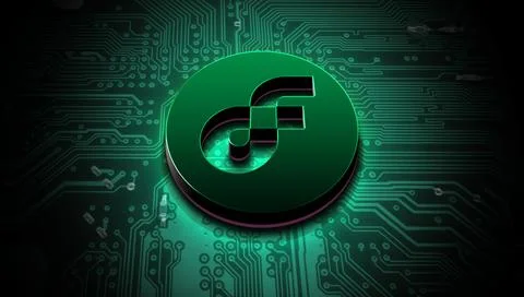 3D rendering cryptocurrency coin on colorful background, cryptocurrency conce Illustrazione stock