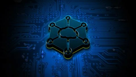 3D rendering cryptocurrency coin on colorful background, cryptocurrency conce Stock Illustration
