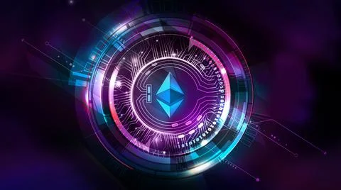 3D rendering cryptocurrency coin on colorful background, cryptocurrency conce Stock Illustration