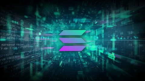 3D rendering cryptocurrency coin on colorful background, cryptocurrency conce Stock Illustration