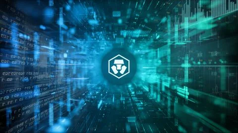 3D rendering cryptocurrency coin on colorful background, cryptocurrency conce Illustrazione stock