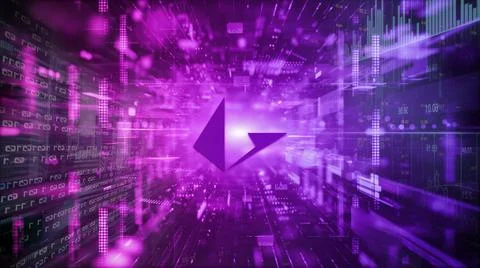 3D rendering cryptocurrency coin on colorful background, cryptocurrency conce Stock Illustration
